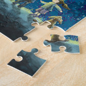 Kinderen die naar de nachtelijke hemel kijken legpuzzel (Zijkant)