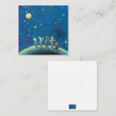 Kinderen die naar de nachtelijke hemel kijken notitiekaartje (Voorkant / Achterkant)