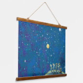 Kinderen die naar de nachthemel kijken hangend wandkleed (Gebogen)