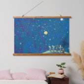 Kinderen die naar de nachthemel kijken hangend wandkleed (Slaapkamer)