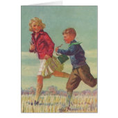 kinderen die naar school gaan met boekjes (Voorkant)