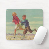  kinderen die naar school gaan met boekjes muismat (Met muis)