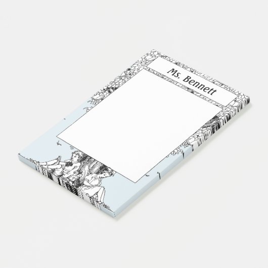 Kinderen die onder een boom lezen post-it® notes (Schuin)