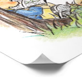 Kinderen die onder een boom lezen poster (Hoek)