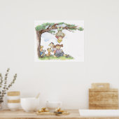 Kinderen die onder een boom lezen poster (Keuken)