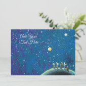 Kinderen die op de aangepaste tekst van het Night  Kaart (Staand voorkant)