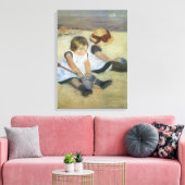 Kinderen die op de strand spelen door Mary Cassatt Canvas Afdruk (Insitu (Woonkamer))