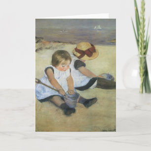 Kinderen die op de strand spelen door Mary Cassatt Kaart