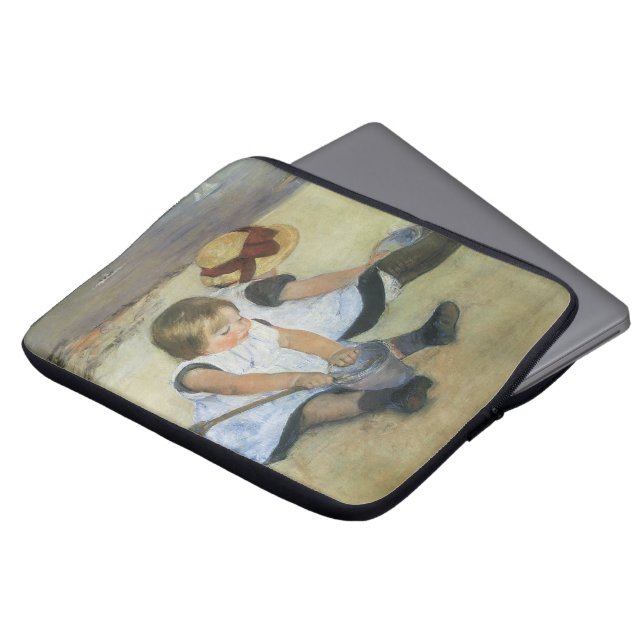 Kinderen die op de strand spelen door Mary Cassatt Laptop Sleeve (Voorkant top)