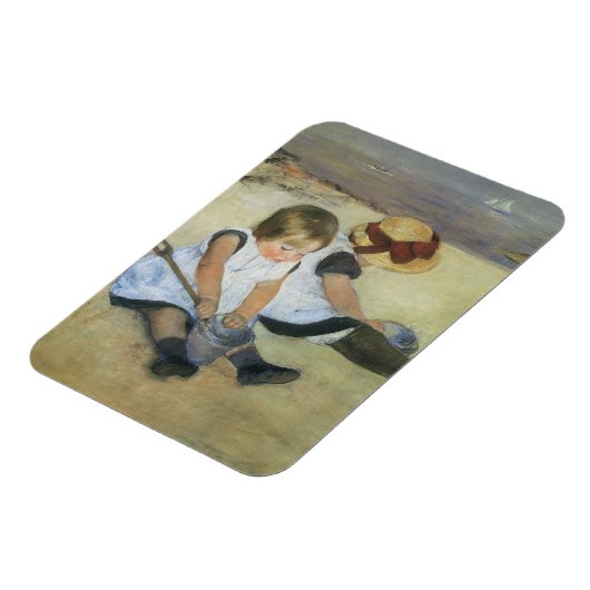 Kinderen die op de strand spelen door Mary Cassatt Magneet (Linkerzijde)