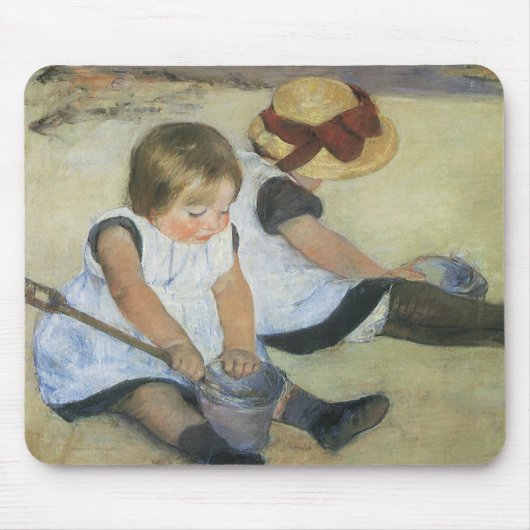Kinderen die op de strand spelen door Mary Cassatt Muismat (Voorkant)