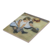 Kinderen die op de strand spelen door Mary Cassatt Tegeltje (Zijkant)