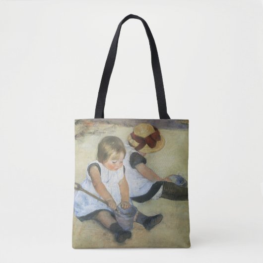 Kinderen die op de strand spelen door Mary Cassatt Tote Bag (Voorkant)