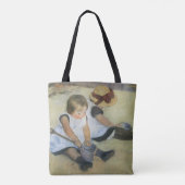 Kinderen die op de strand spelen door Mary Cassatt Tote Bag (Achterkant)