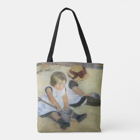 Kinderen die op de strand spelen door Mary Cassatt Tote Bag (Achterkant)