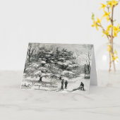 Kinderen die op de wintervakantie spelen kaart (Gele Bloem)