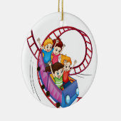 Kinderen die op een rollenbank rijden keramisch ornament (Rechts)