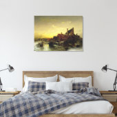 Kinderen die op het ijs spelen canvas afdruk (Insitu (Slaapkamer))