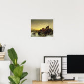 Kinderen die op het ijs spelen poster (Thuiskantoor)