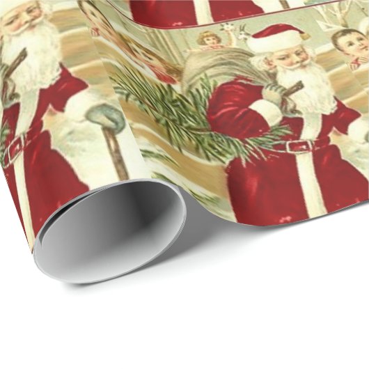  kinderen die op het kerstpapier kijken cadeaupapier (Rol Hoek)