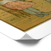 Kinderen die op het olifant (litho) rijden poster (Hoek)