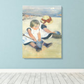 Kinderen die op het strand spelen, 1884 canvas afdruk (Insitu (Houten vloer))