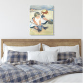Kinderen die op het strand spelen, 1884 canvas afdruk (Insitu (Slaapkamer))