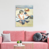 Kinderen die op het strand spelen, 1884 canvas afdruk (Insitu (Woonkamer))