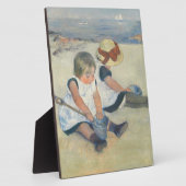 Kinderen die op het strand spelen, 1884 fotoplaat (Zijkant)