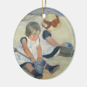 Kinderen die op het strand spelen, 1884 keramisch ornament (Links)