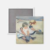 Kinderen die op het strand spelen, 1884 magneet (Voorkant / Achterkant)