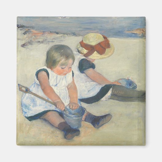 Kinderen die op het strand spelen, 1884 magneet (Voorkant)
