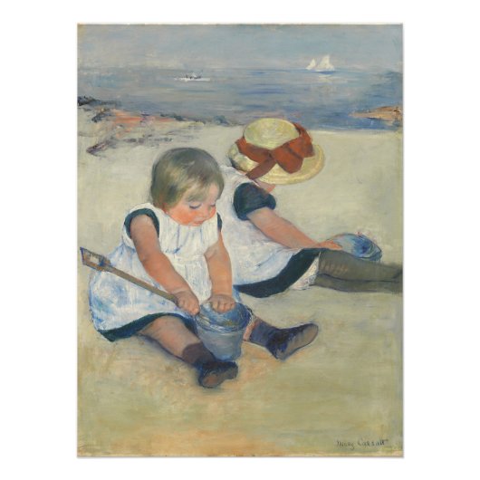 Kinderen die op het strand spelen, 1884 perfect poster (Voorkant)