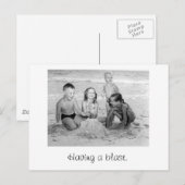 Kinderen die op het strand spelen briefkaart (Voorkant / Achterkant)