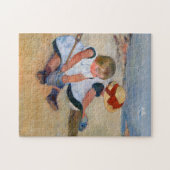 Kinderen die op het strand spelen legpuzzel (Horizontaal)