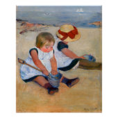 Kinderen die op het strand spelen perfect poster (Voorkant)