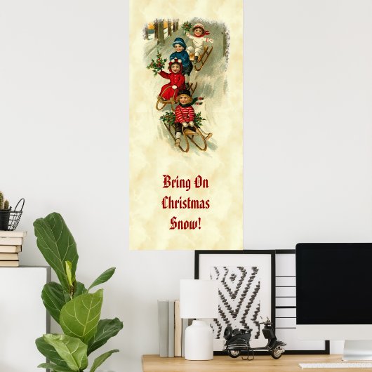  kinderen die op sneeuw slapen Holly CH409 Poster (Thuiskantoor)