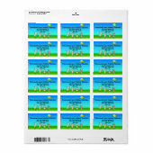 Kinderen die op zondag in de openlucht spelen etiket (Full Sheet)