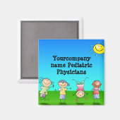 Kinderen die op zondag in de openlucht spelen magneet (Voorkant / Achterkant)