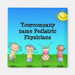 Kinderen die op zondag in de openlucht spelen magneet