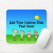 Kinderen die op zondag in de openlucht spelen muismat (Met muis)