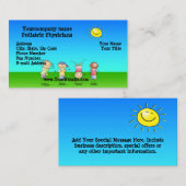 Kinderen die op zondag in de openlucht spelen visitekaartje (Voorkant / Achterkant)