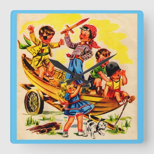kinderen die piraten vierkante klok (Voorkant)