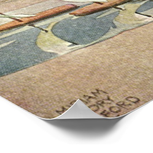  kinderen die Puddles Speelgoed spelen Rijn Poster (Hoek)