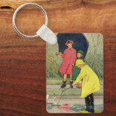  kinderen die Puddles Speelgoed spelen Rijn Sleutelhanger (Voorkant)