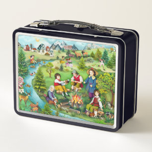 Kinderen die rond een kampvuur zitten