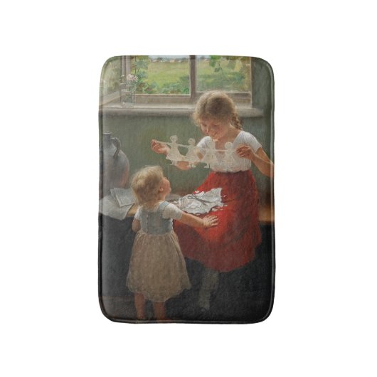 Kinderen die Silhouettes maken (Cute Kinder Spelin Badmat (Voorkant Verticaal)