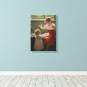 Kinderen die Silhouettes maken (Cute Kinder Spelin Canvas Afdruk (Insitu (Houten vloer))