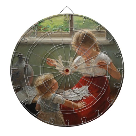 Kinderen die Silhouettes maken (Cute Kinder Spelin Dartbord (Voorkant)