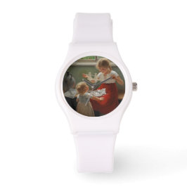 Kinderen die Silhouettes maken (Cute Kinder Spelin Horloge